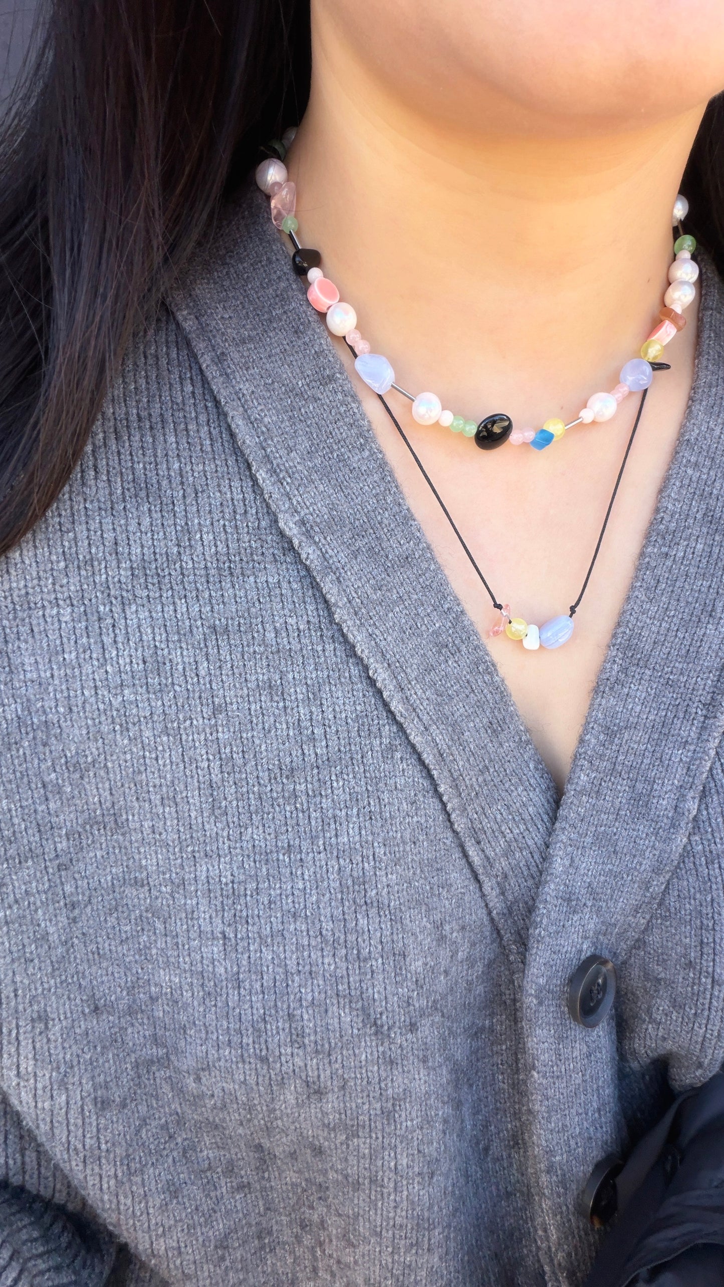 [Handmade] Four Stones Necklace