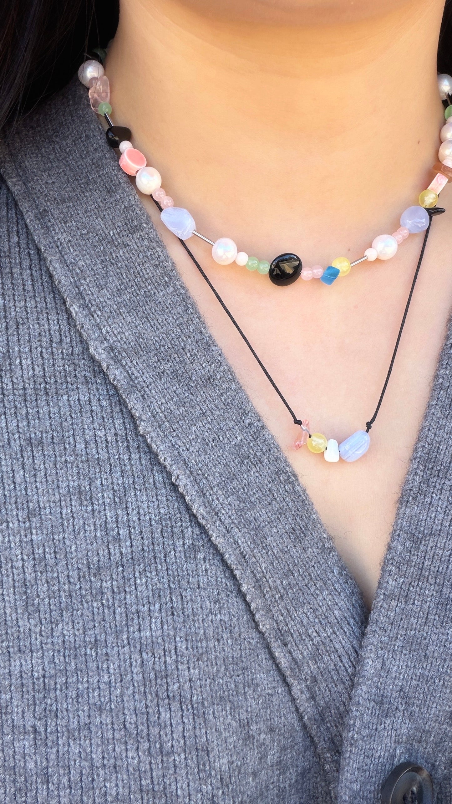 [Handmade] Four Stones Necklace