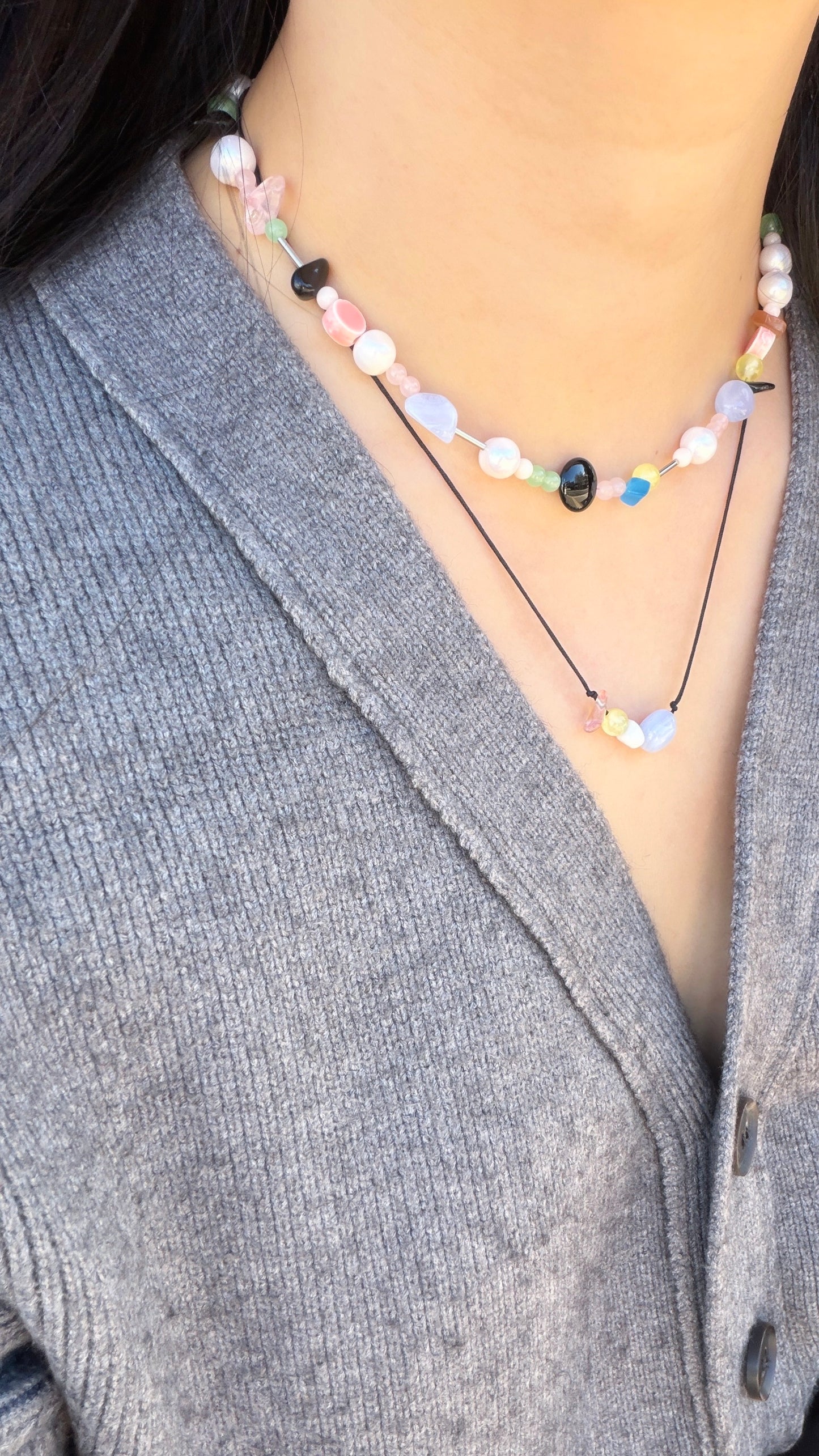 [Handmade] Four Stones Necklace