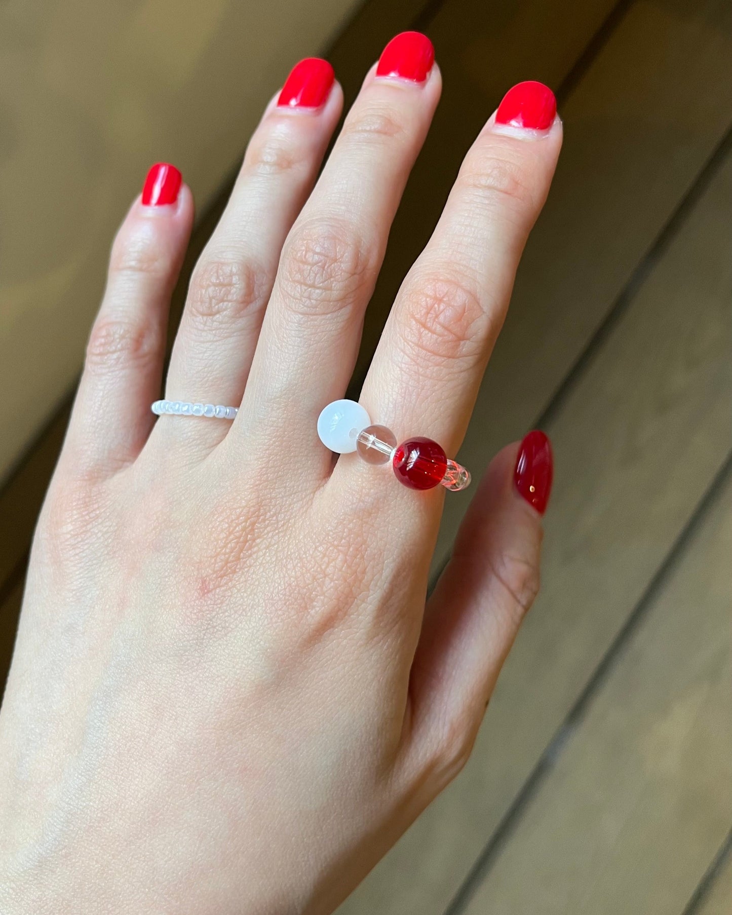 [Handmade] Aura Rings(Red+White)