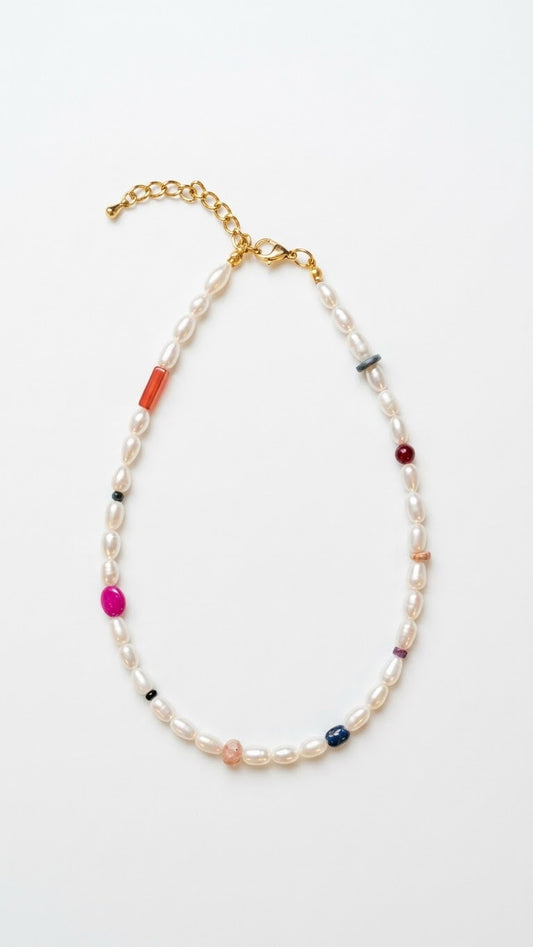 [Handmade] Confetti Pearl Necklace