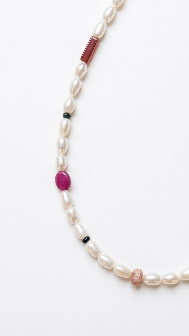[Handmade] Confetti Pearl Necklace