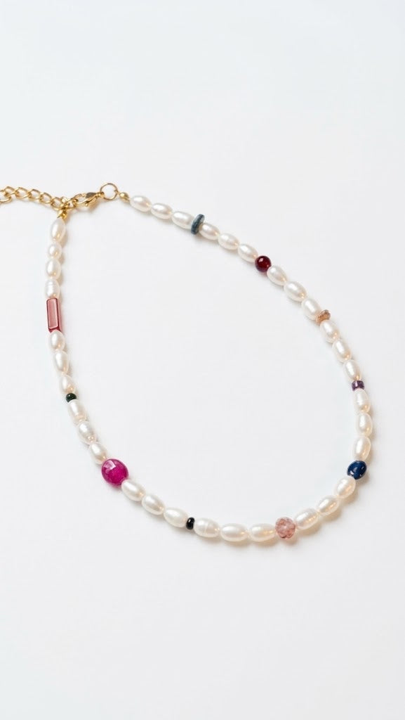 [Handmade] Confetti Pearl Necklace